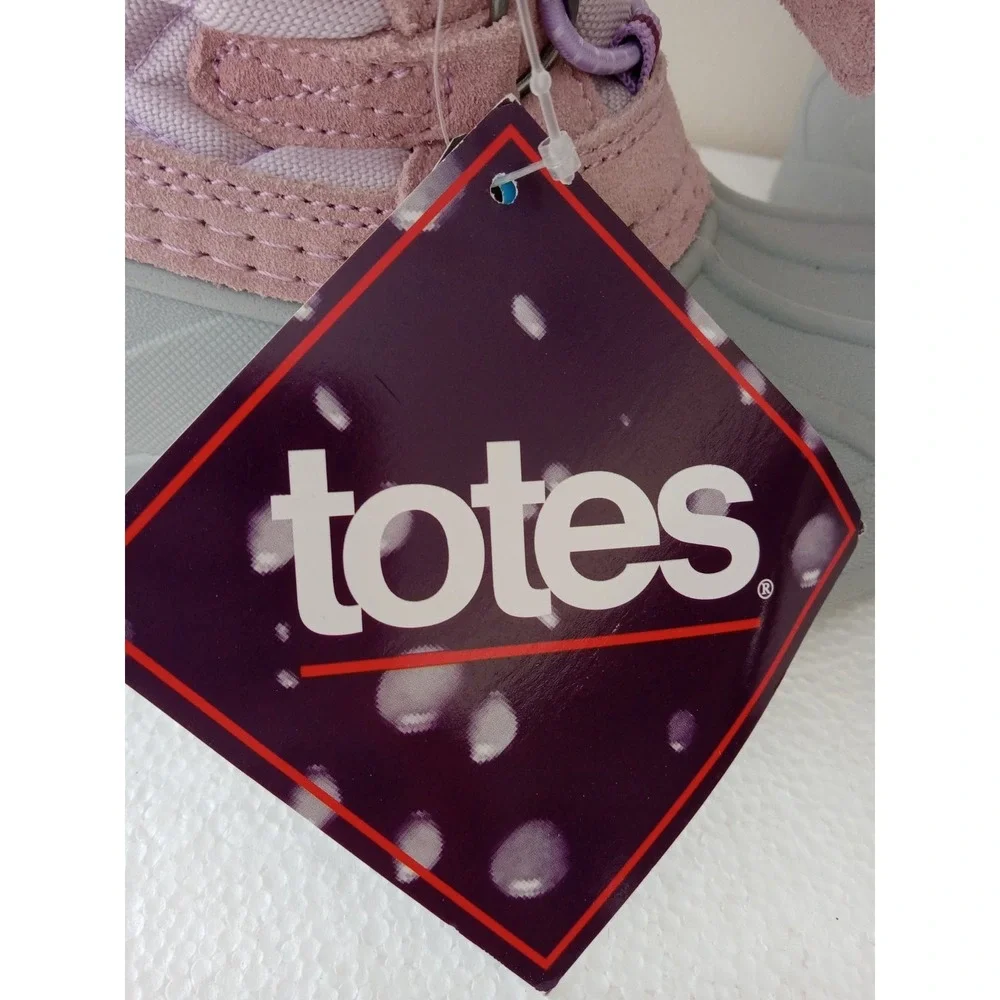 TOTES Winter Boots -TODDLER Size 8T - Lil Jenny -PINK Purple&Gray Bungee Closure